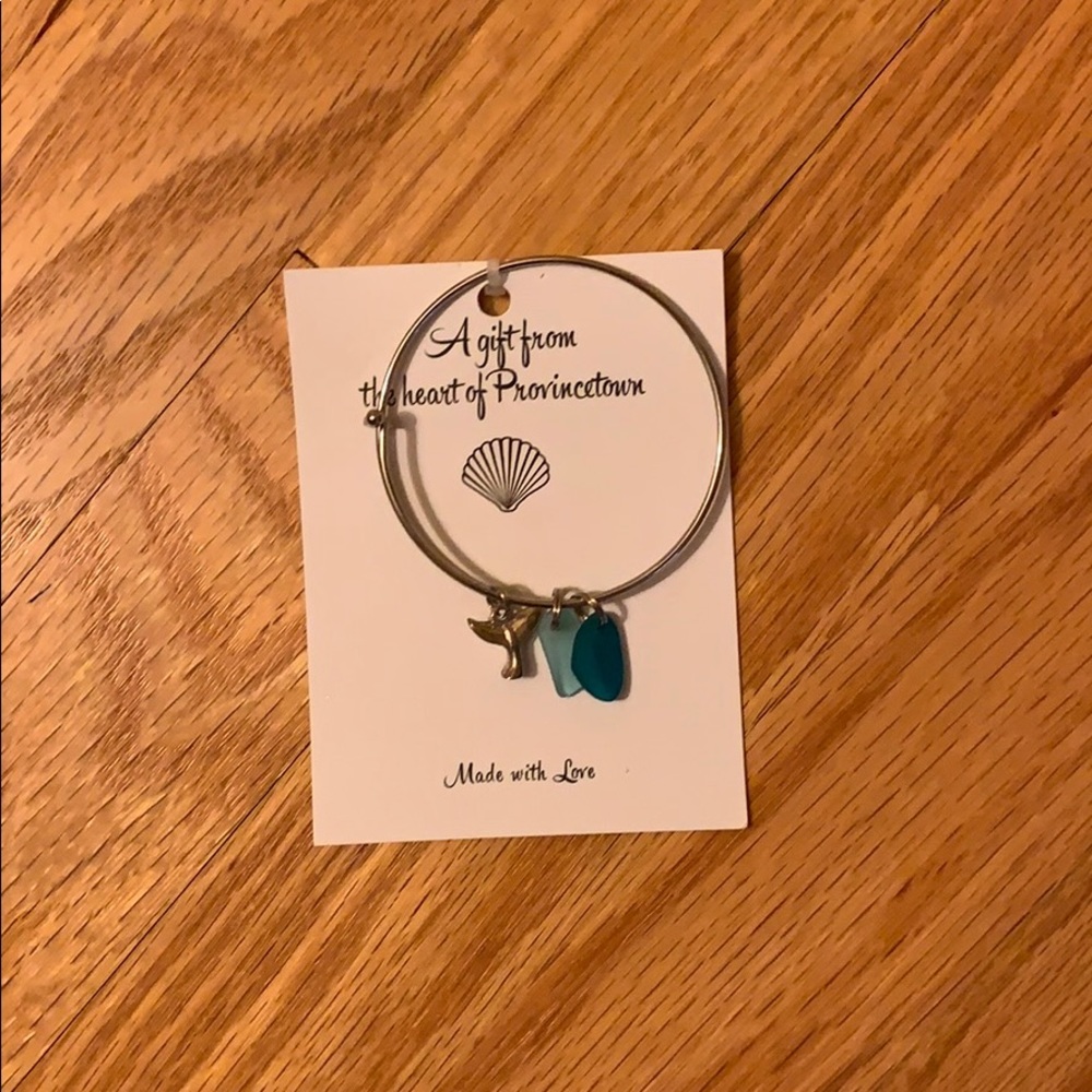 Whale tail charm bracelet